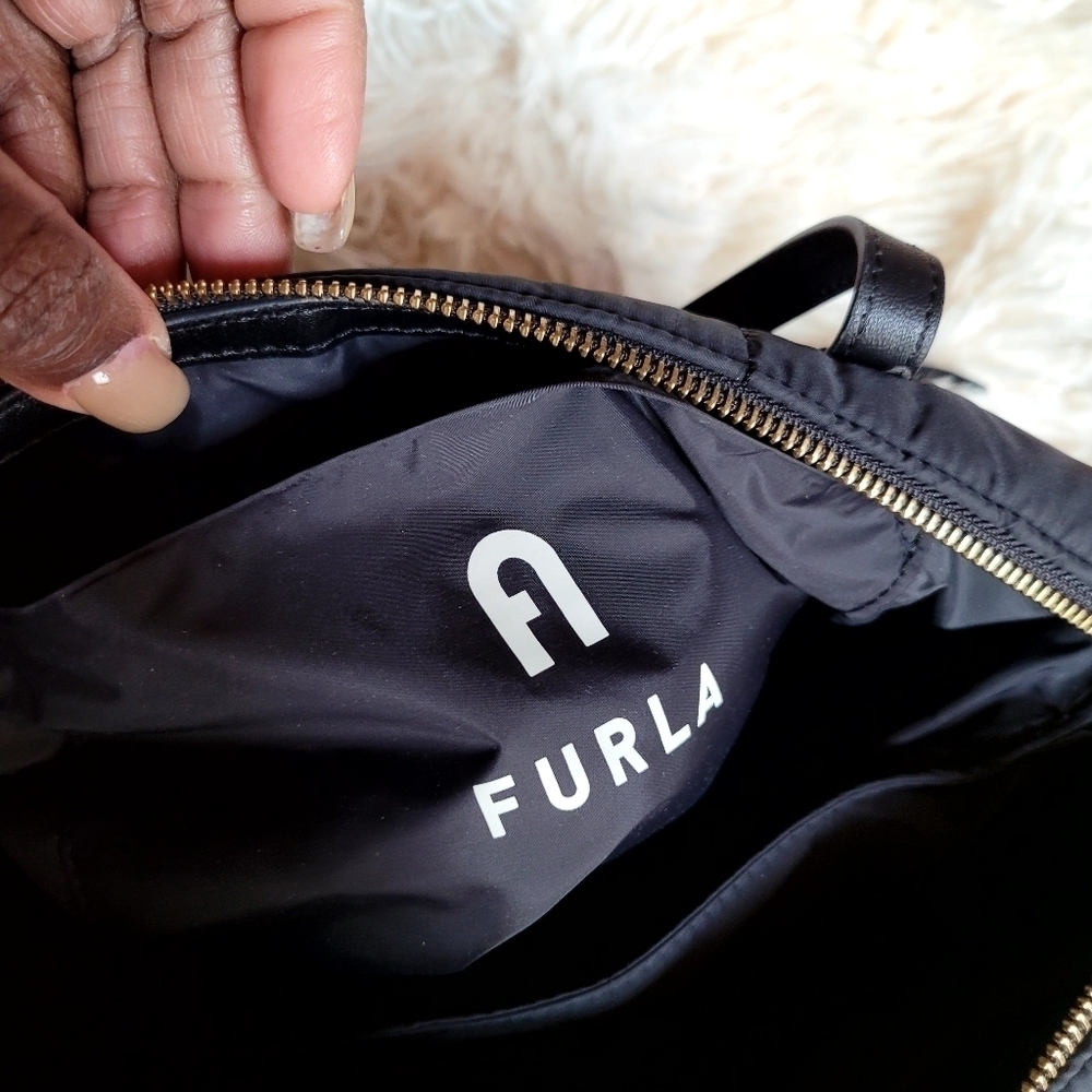 Furla Nylon Puffer Tote Black - Picture 12 of 14